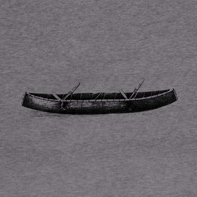 Old black kayak silhouette by Creative Art Store